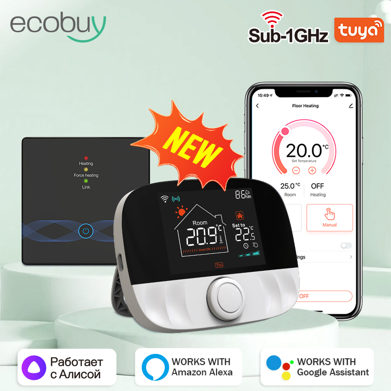 Tuya スマートホーム Wifi 暖房サーモスタットワイヤレス床ヒーター水ガスボイラースマートライフ温度コントローラー Alexa Google