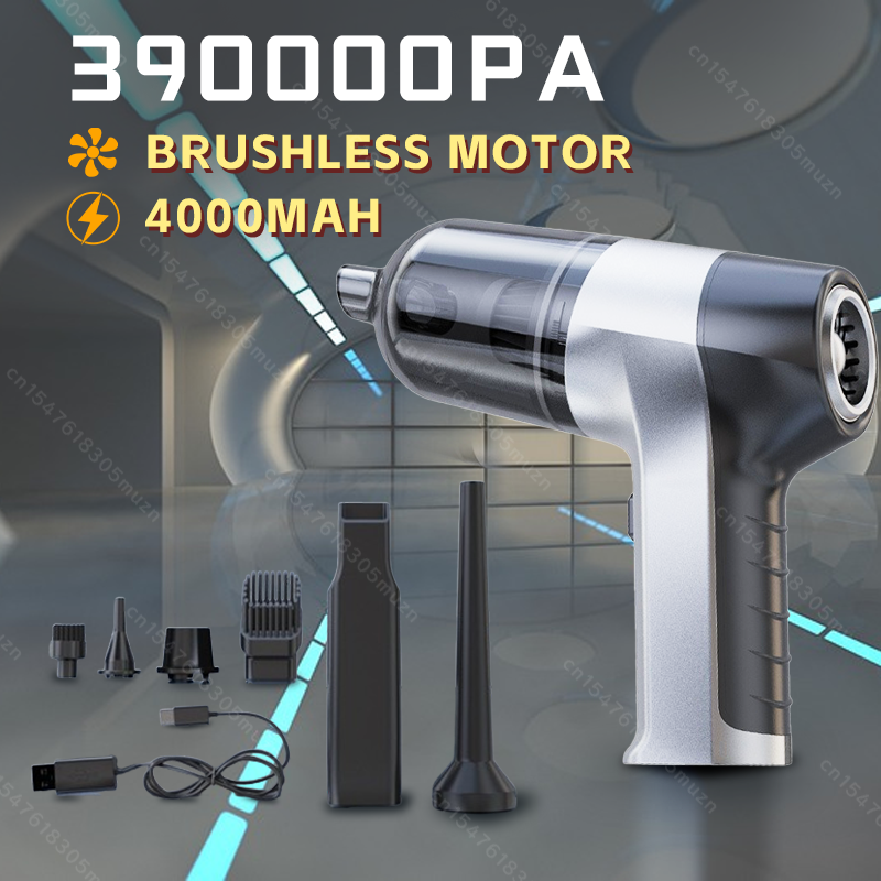 車の掃除機 4 in1 ワイヤレス掃除機ダスターハンドヘルド真空ポンプ家庭用ポータブルコードレス StrongSuction 車クリーナー