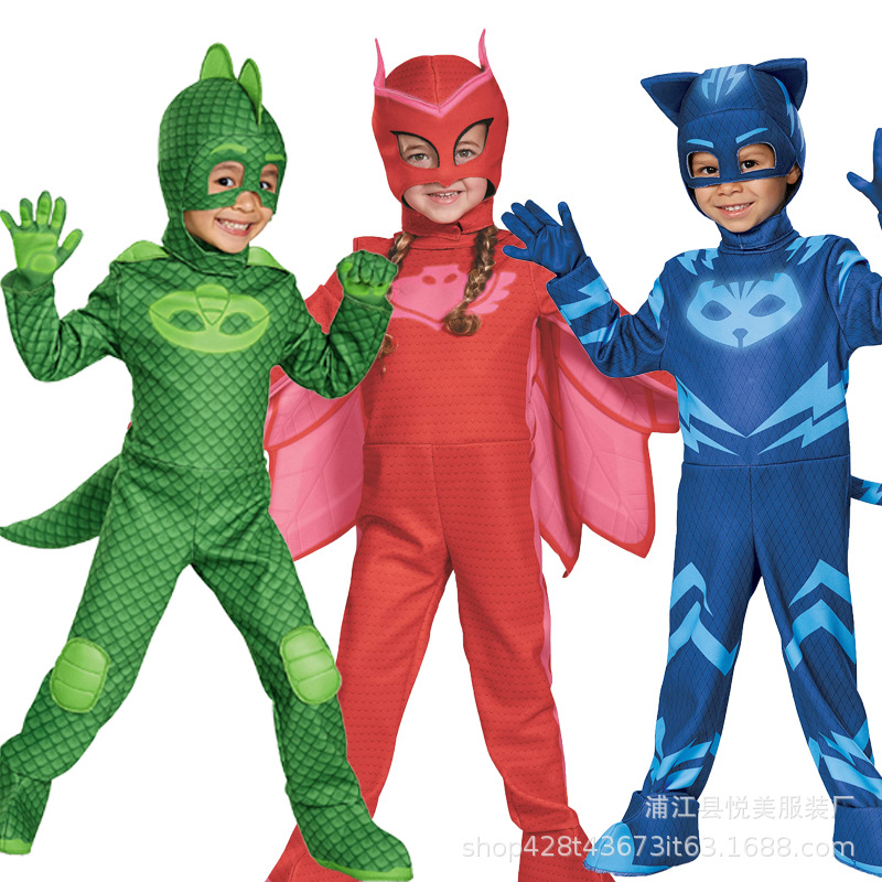 コスプレブルーパジャマ男の子女の子アニメヒーローコスチュームマスク付きコスプレ服スーツハロウィンコスチューム誕生日パーティーギフト