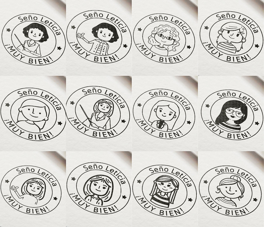 Buen trabajo 教師スタンプパーソナライズされたカスタム名スタンプセルフインク教師ギフト学校評価 40 ミリメートル