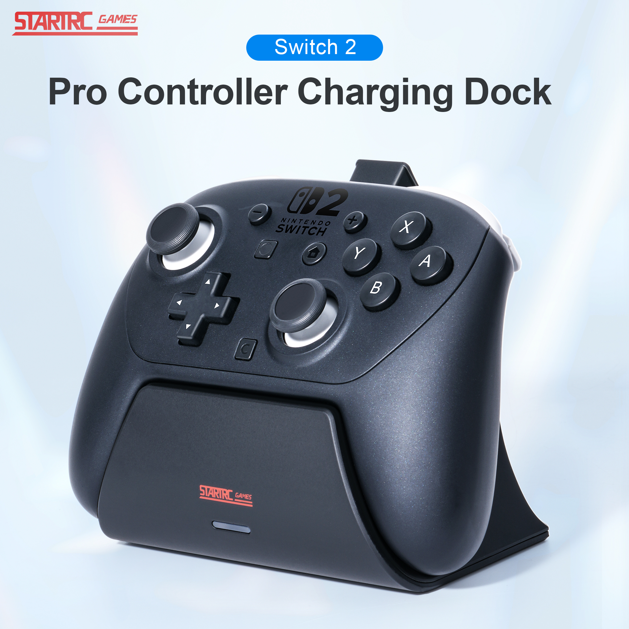 Switch 2 Pro用コントローラー充電ドック、ゲームコントローラーブラケットオーガナイザー、Switch 2 Pro用ディスプレイスタンド充電開始停止