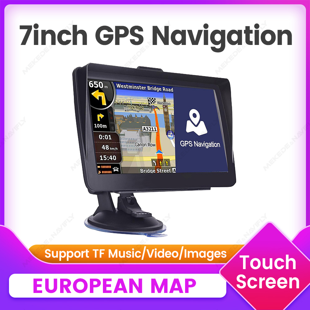 Navifly 7 インチ車 GPS ナビゲーションヨーロッパ地図 GPS ナビゲーター FM トラックサンシェード Sat Nav サポート USB オーディオ MP3 ミュージックビデオプレーヤー