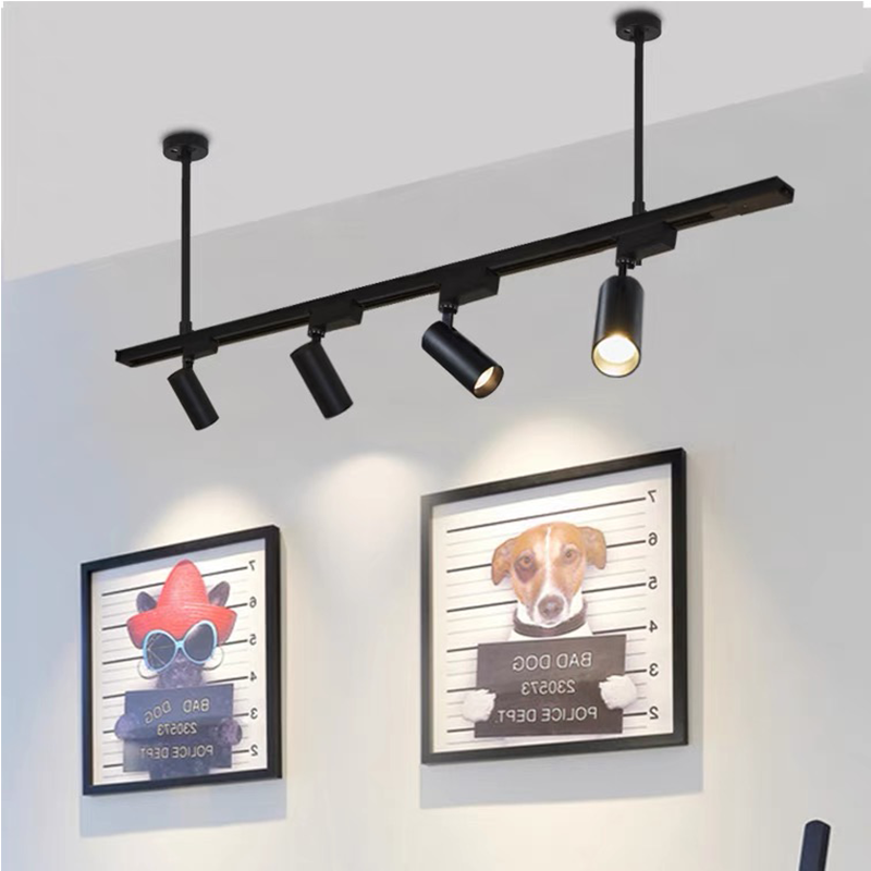 ぶら下げ Led トラックライト 220V 全体セット調整可能なハングロッドレール 0.5 メートル COB 天井トラックランプ衣料品店リビングルームホーム