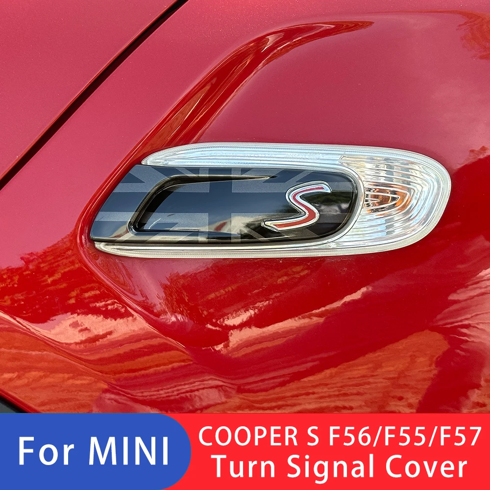 ミニクーパー S F55 F56 F57 2015-2020 車のフェンダーウインカーエクステリアライトカバーステッカーアクセサリー