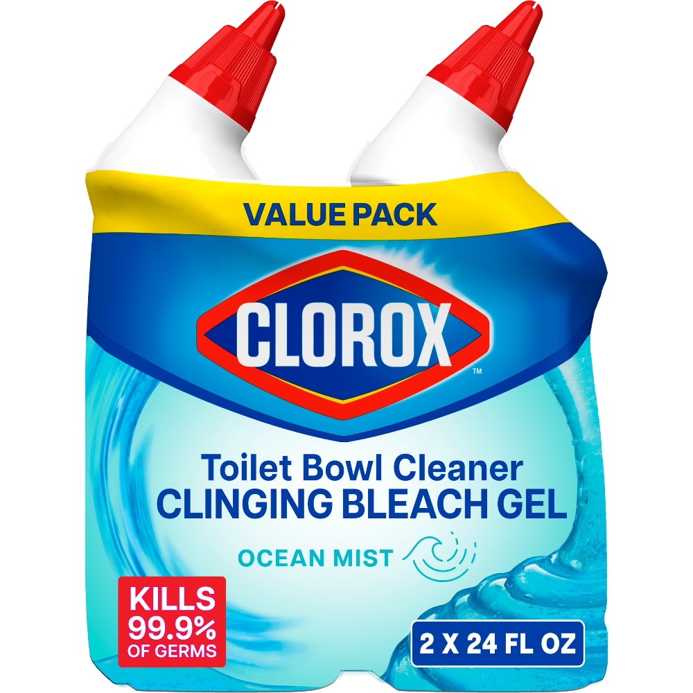 トイレボウルクリーナージェル、漂白剤入り、オーシャンミストの香り、24液量オンスのボトル、2個パック