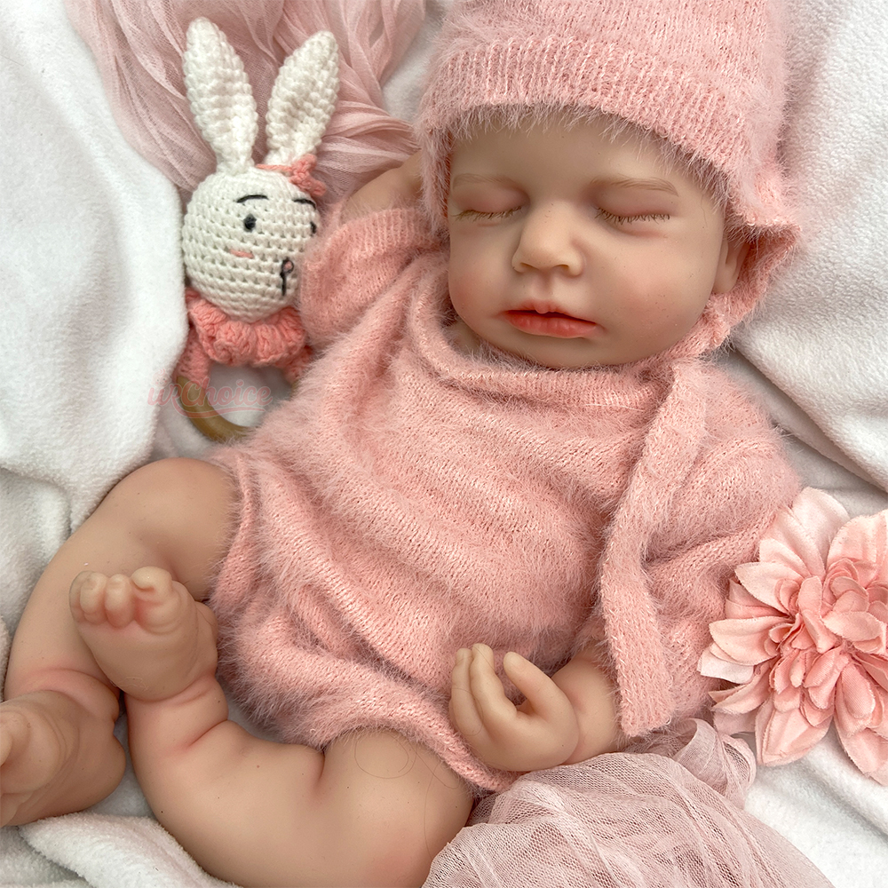 45 センチメートルリアルなフルボディソフトシリコーンリボーン女の赤ちゃん開口現実的な加重新生児人形育児トレーニング