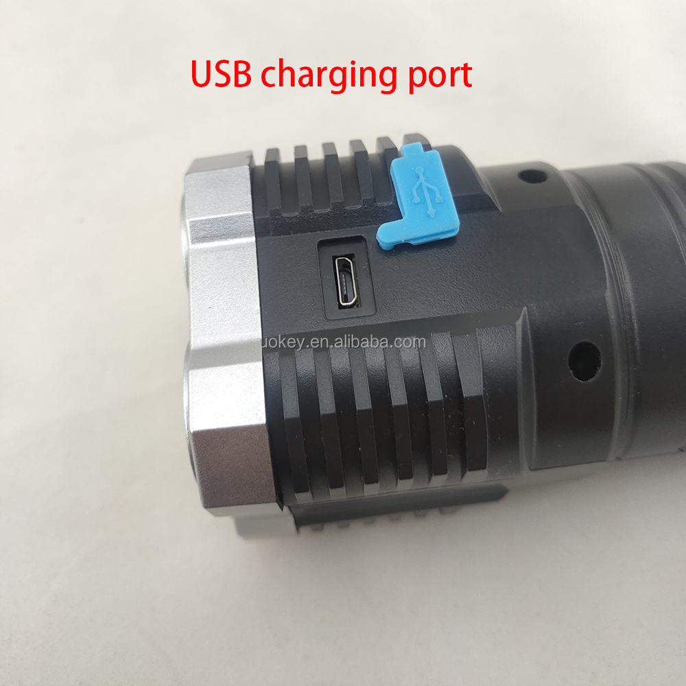ホット販売ポータブル USB 充電式懐中電灯緊急使用多機能 4 LED USB 充電懐中電灯