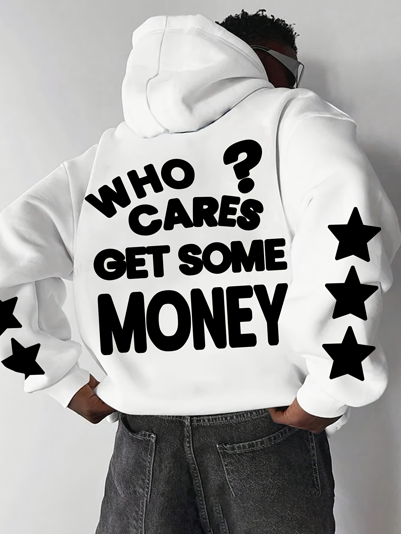 秋/冬のストリートトレンド「Who Cares?」レタープリント男性女性フード付きスウェットシャツデイリーアウトドアフィットネスカジュアル暖かいスポーツウェア