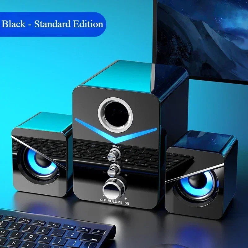 SADA コンピュータスピーカーホームデスクトップコンピュータラップトップユニバーサル小型スピーカー有線デスクトップサブウーファースピーカー