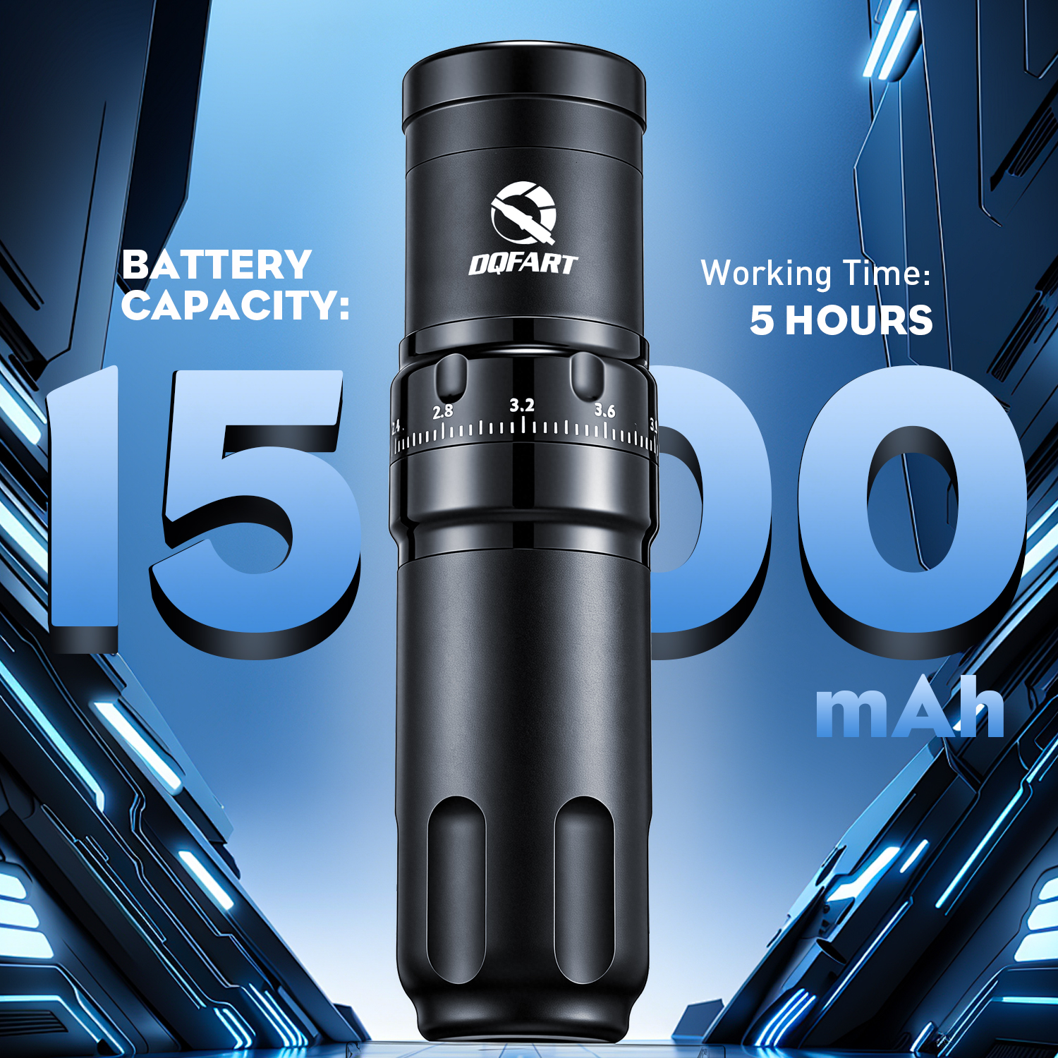 DQFART T1pro ワイヤレスタトゥーマシン 4 時間動作 8V/8000rpm 無負荷速度 1500 mAh バッテリー LED 表示画面タトゥーペン