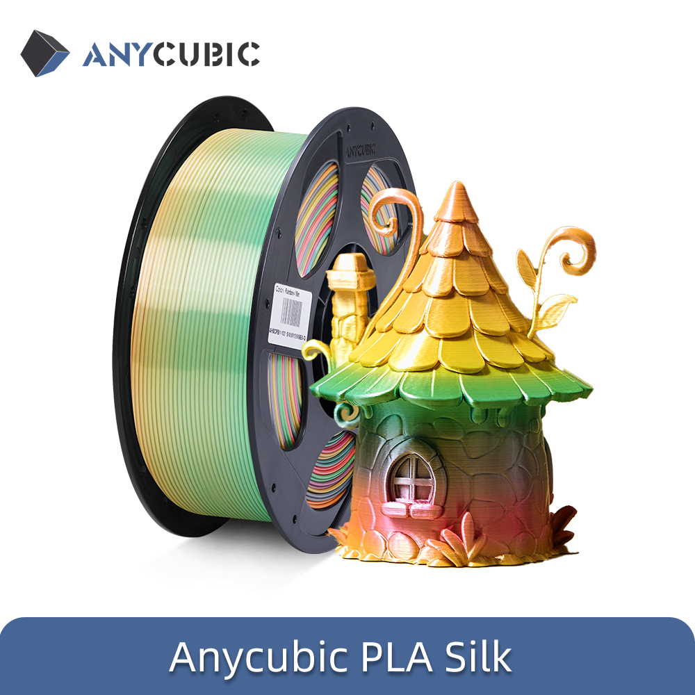 ANYCUBIC Rianbow シルクフィラメント 1 キロ/ロール 1.75 ミリメートル 3D プリンタフィラメントスムーズシルキー PLA おもちゃモデルギフト印刷 Naterail Pla プラスチック