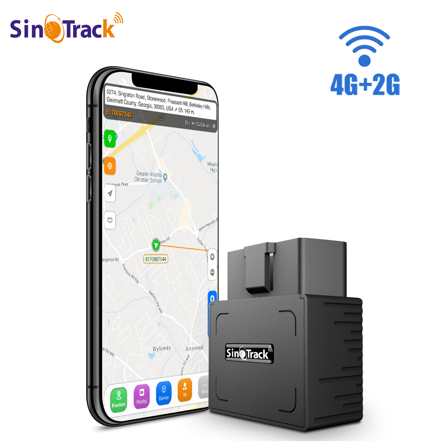 SinoTrack 4G ミニ OBD II GPS トラッカー ST-902L 内蔵バッテリー 16PIN 車車両リアルタイム追跡デバイスオンラインソフトウェア