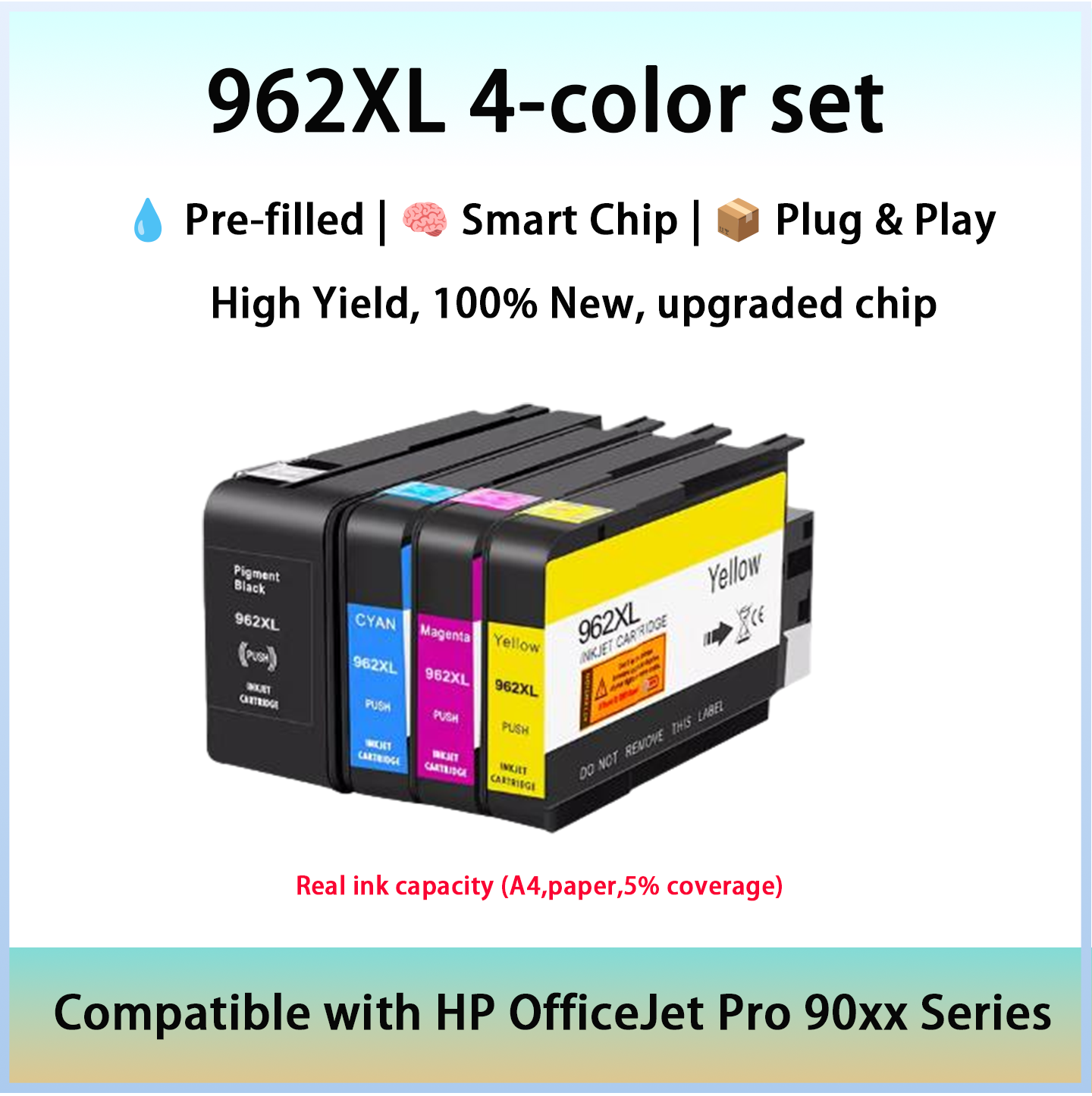 962 962XL インクカートリッジ互換性 HP OfficeJet Pro 9010 9012 9015 9020 9022 9025 9029 Printe