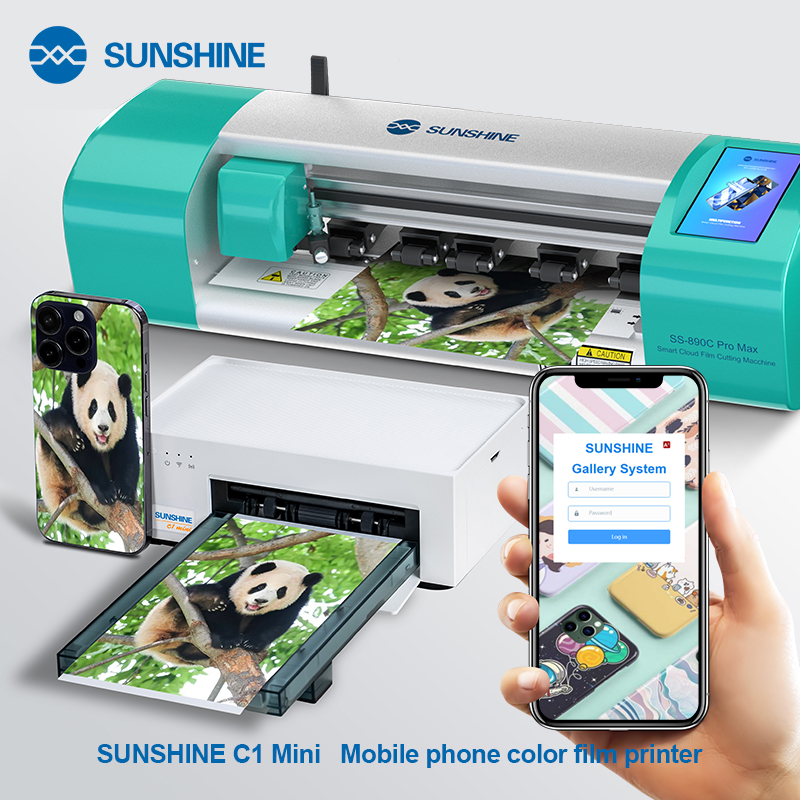 SUNSHINE C1 ミニ携帯電話 DIY カラーフィルムプリンター WiFi 直接接続フィルム切断機シリーズ 7.5 インチ以下