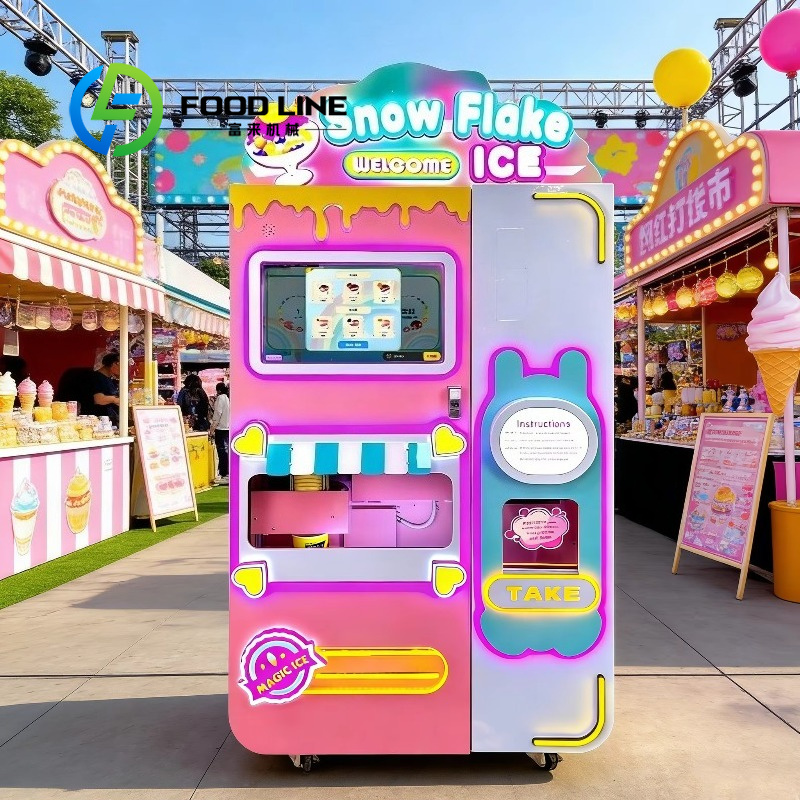 ファーマーズマーケット向けに最適化されたかき氷自動販売機 環境に優しいパッケージで地元産フレーバーの氷菓子を提供