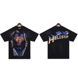 在庫ヘルスター Tシャツセット特大ヒップホップストリートウェアユーズド加工ヴィンテージウォッシュコットン Tシャツ半袖セットメンズ Tシャツ