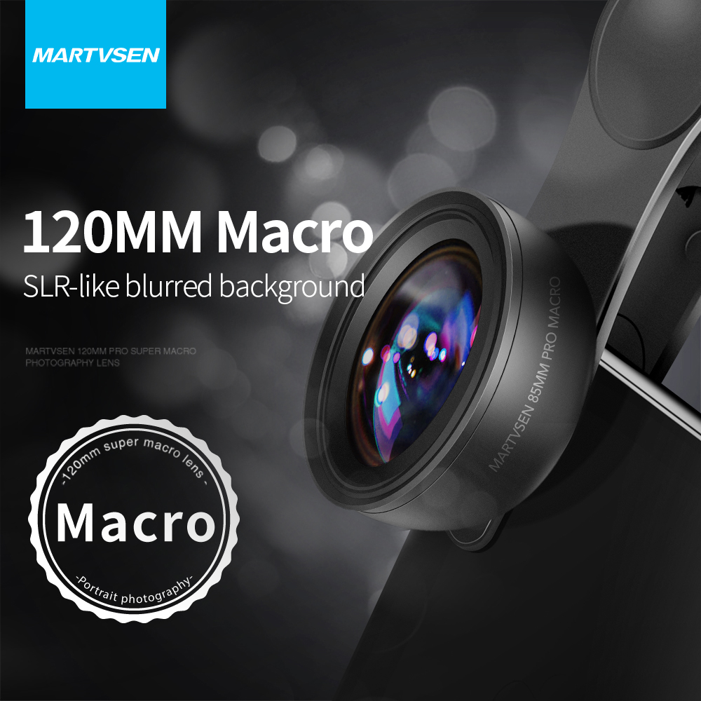 MARTVSEN 120MM マクロレンズ、プロフェッショナル 5K HD 10x スーパーマクロユニバーサルクリップカメラフォトレンズ iPhone Samsung Andriod 用
