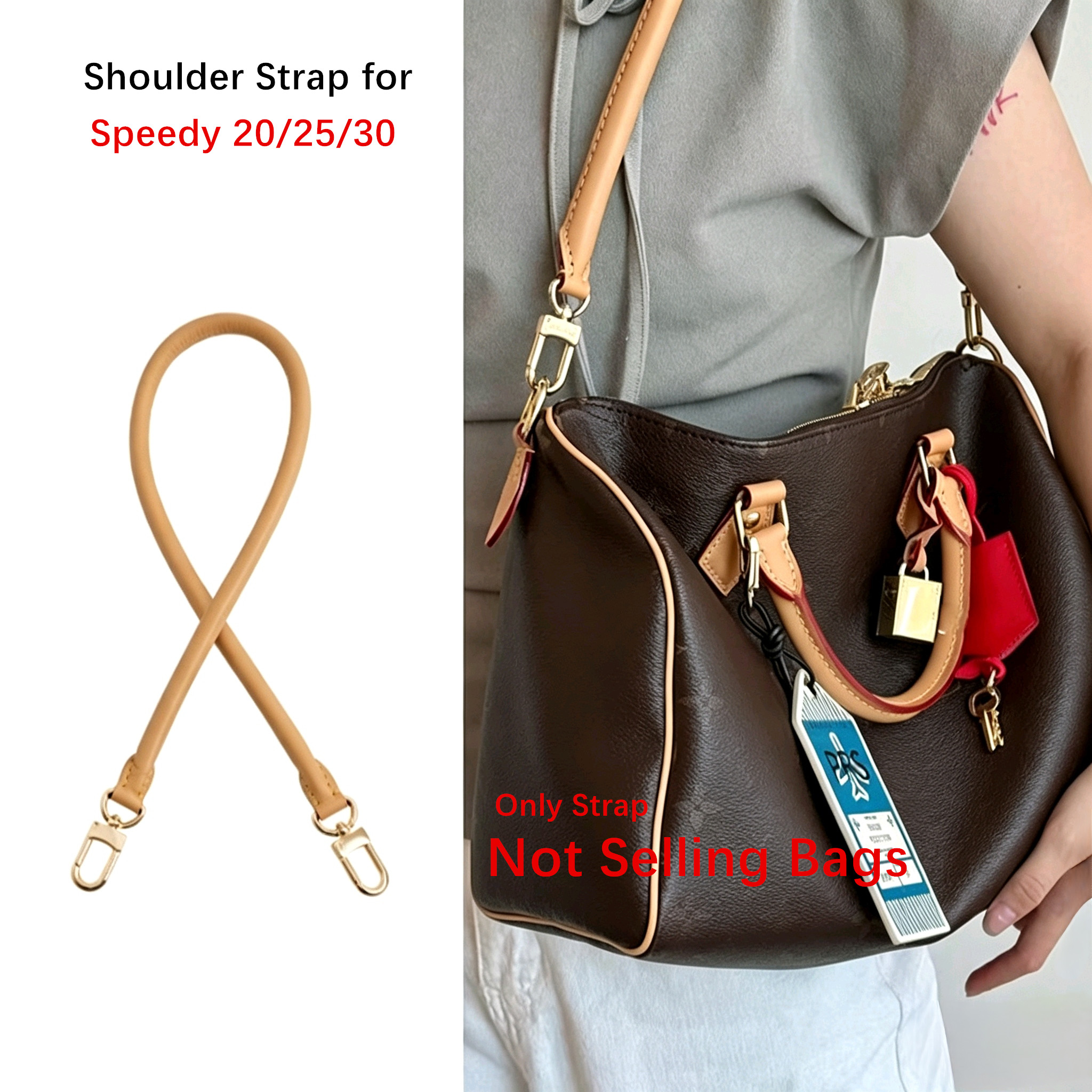 100% 本物のバケッタレザーバッグストラップ LV スピーディ 20 25 30 ショルダーストラップロングバッグベルト交換バッグアクセサリー