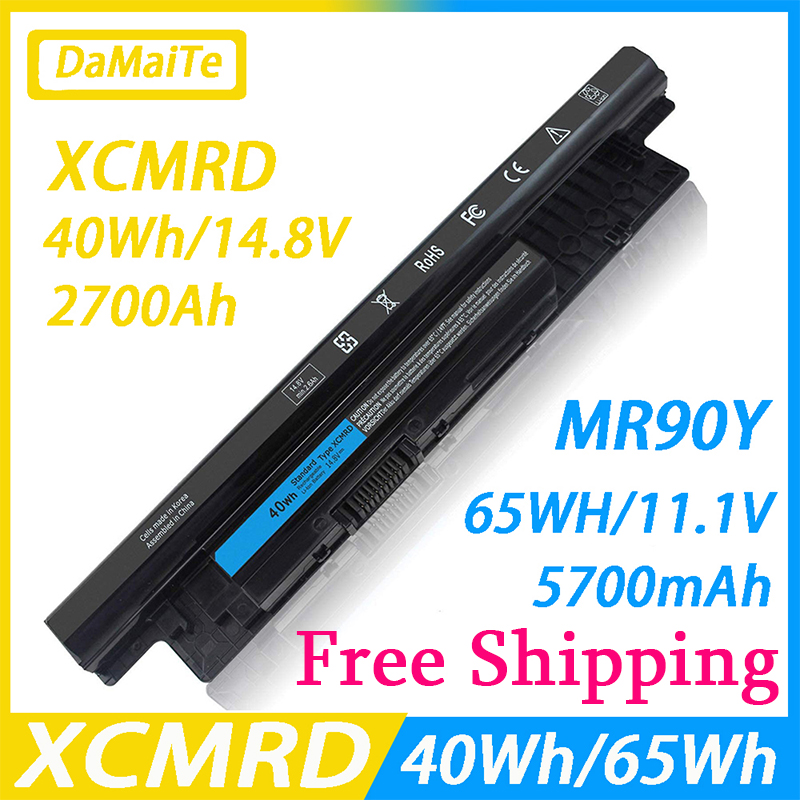 Dell Inspiron 3421 3437 3442 3443 3521 3721 3737 5421 5437 5537 3537 5521 5721 5737 用の新しい 40Wh XCMRD 65WH MR90Y ノートパソコン用バッテリー