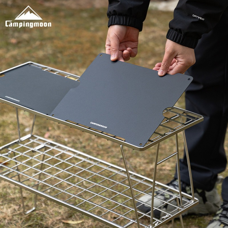 T-2258 Lightweight and Compact Mesh Table Top Two-piece Set, Lightweight Aluminum Alloy Table Top, Camping Folding Table Accesso