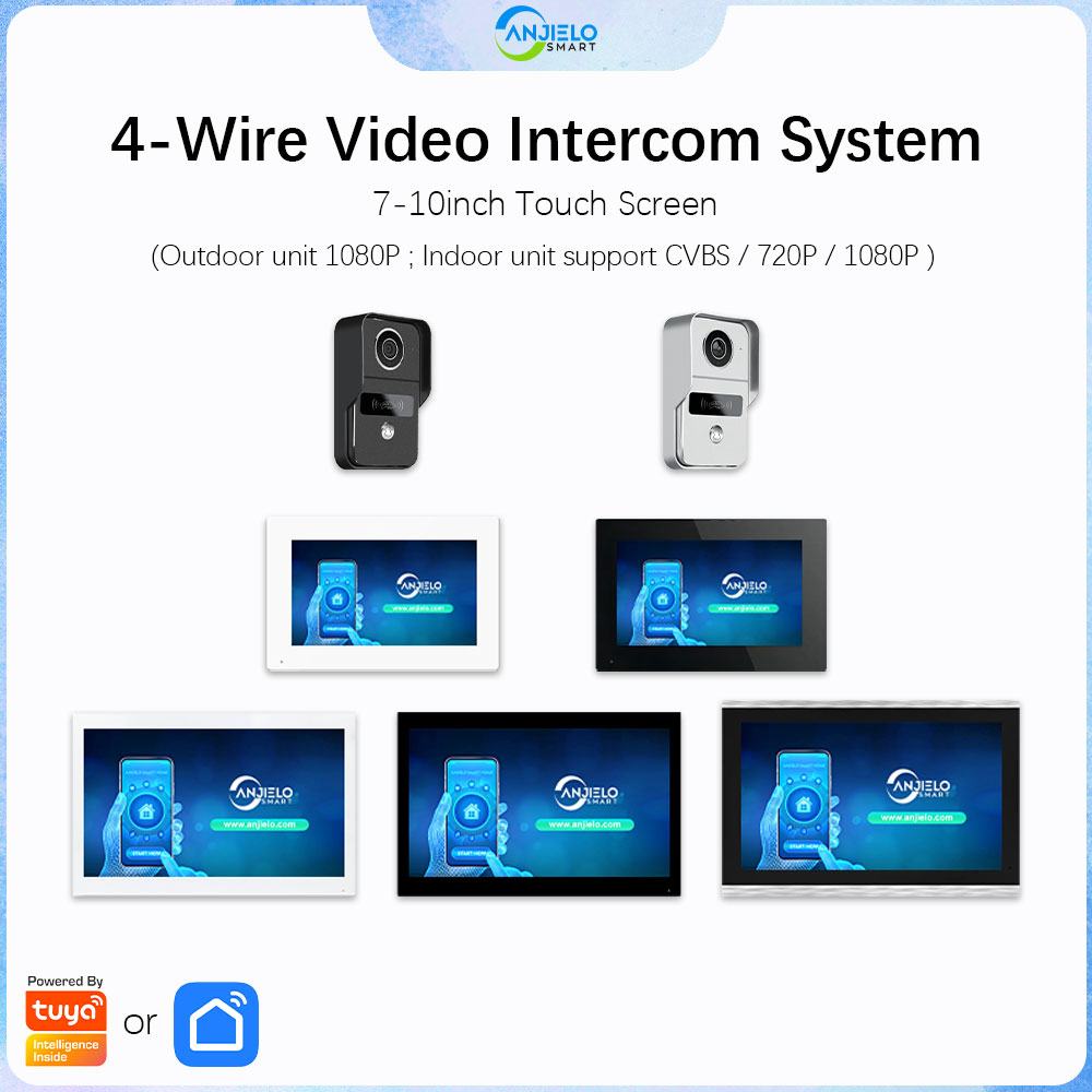 Anjielo TUYA スマート 1080P 7 インチ 10 カラータッチスクリーン Wifi ビデオインターホンシステムドアベルモニターセットではありません