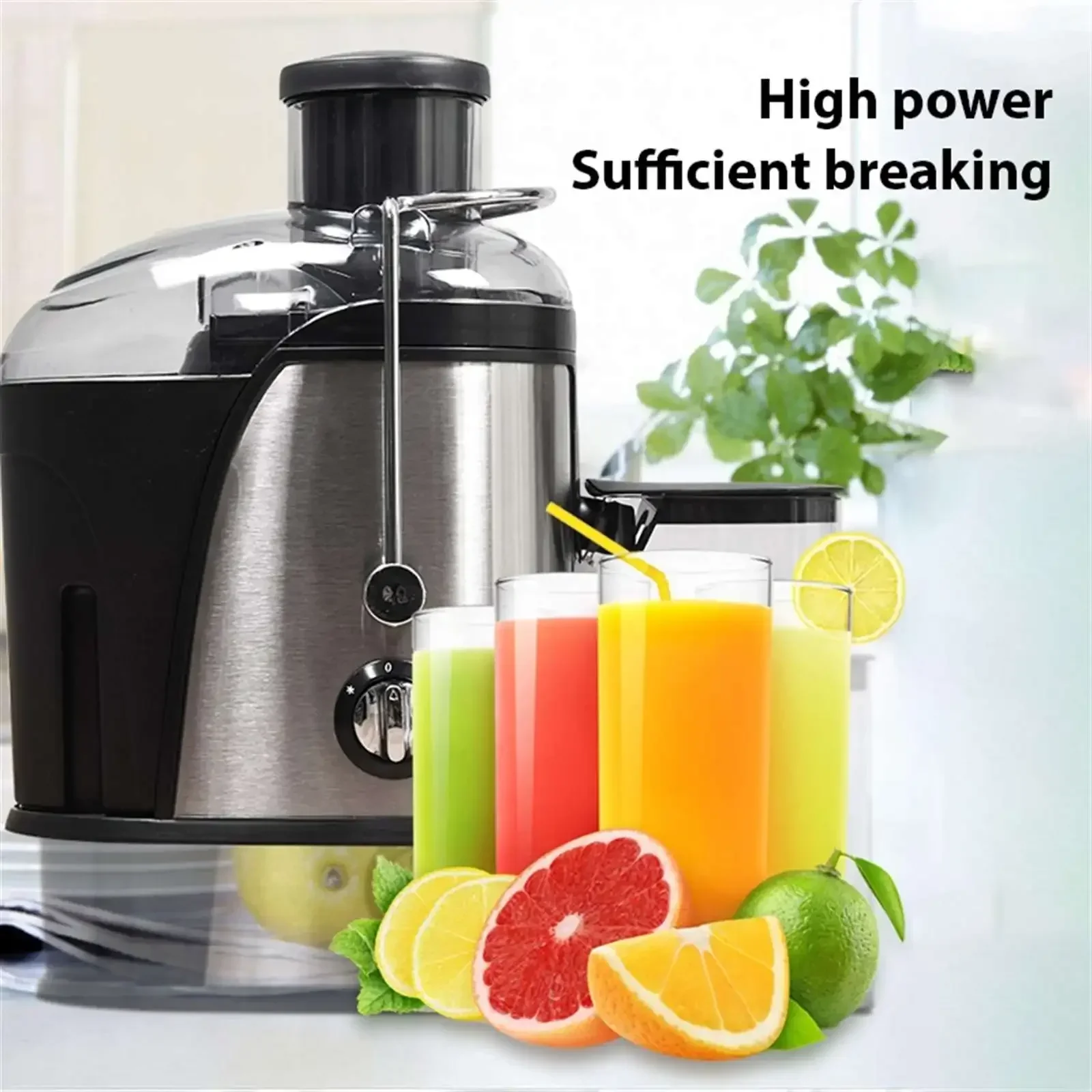 1.5L ステンレス鋼果物野菜遠心ジューサー自動果肉排出、広い供給シュート、高効率ジュース抽出器