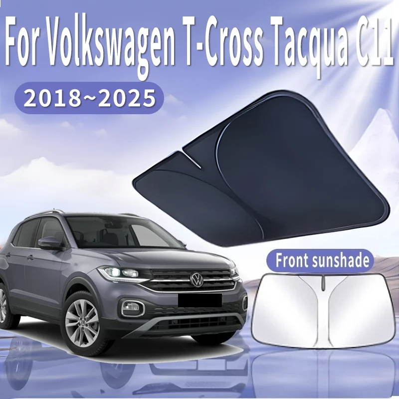 Vw フォルクスワーゲン T-Cross Tacqua C11 2018 〜 2025 車のサンバイザーフロントガラスサンシェード断熱夏の自動車アクセサリー