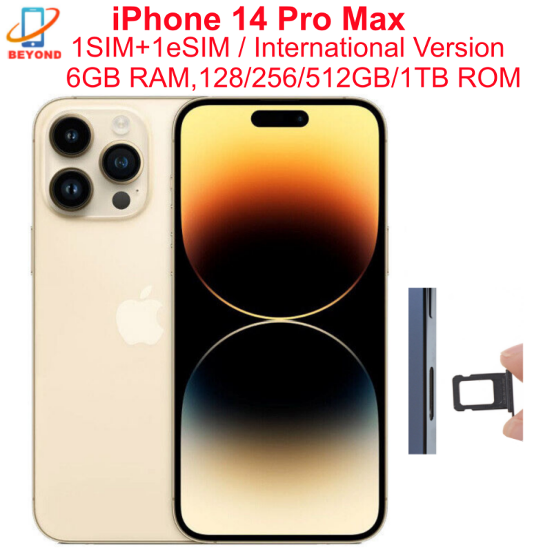 Apple iPhone 14 Pro Max 国際バージョン 128/256/512 ギガバイト 1 テラバイト 6 ギガバイト 6.7 インチ本物の網膜 OLED フェイス ID NFC A16 98% 新しい携帯電話