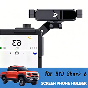 BYD Shark 6用アクセサリー：新しくアップグレードされたアルミ合金製センターコンソールダッシュボードフォンホルダー
