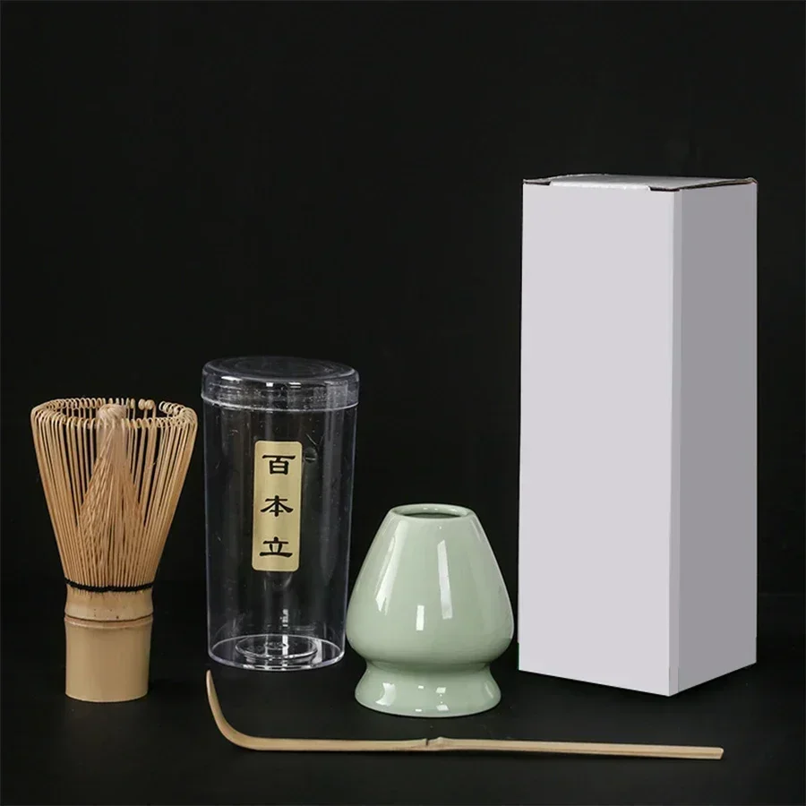 3 ピース/セット茶ブラシ抹茶撹拌ブラシスタンド日本の注文ツール 3 個茶スプーン茶ブラシホルダー