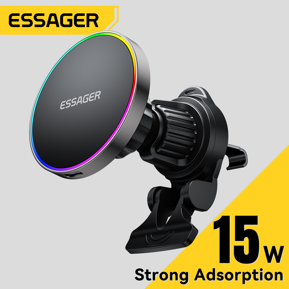 Essager 15 ワット車の充電器ホルダー調整可能な 360 度急速充電磁気車のホルダーワイヤレス充電器 iPhone 16 15 14 プロ