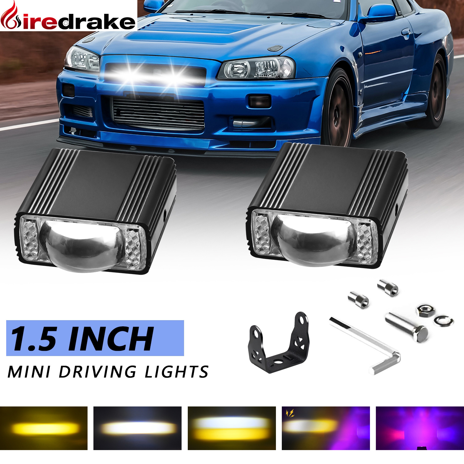 LED 車グリルスポットライトプロジェクター Len ライト DRL 120 ワット 12000LM 超高輝度オートバイ補助スポットライト 6000K/4500K/3000K 12V