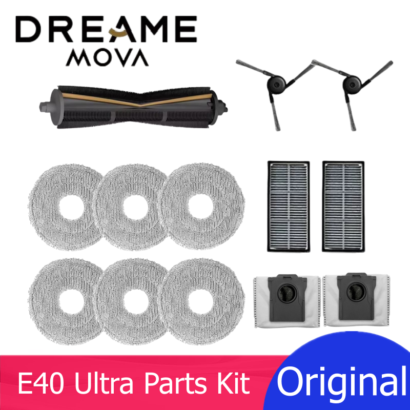 オリジナル Dreame Mova E40 ウルトラロボット掃除機スペアパーツ Tricut メインブラシ、サイドブラシ、フィルター、モップ、ダストバッグオプション用