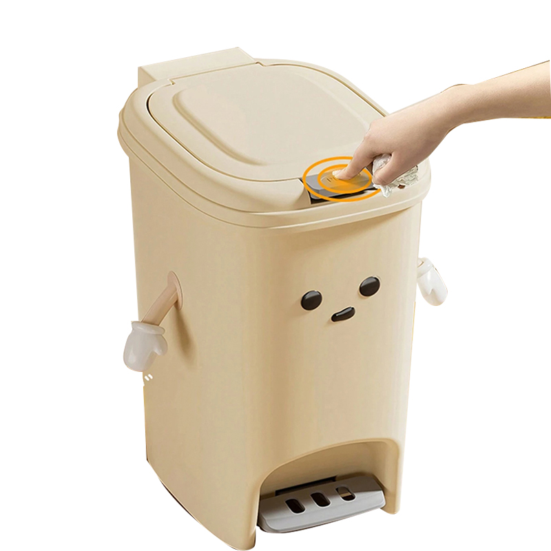 10L/20L フットプッシュ式ゴミ箱クリエイティブかわいいダブルペダルゴミ箱蓋付き DIY キッチン、リビングルーム、バスルーム、トイレ用