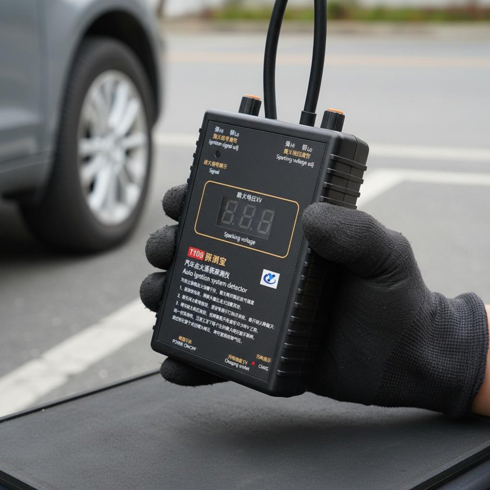 自動点火システムテスター 調整可能な感度点火コイルテスター 点火電位アナライザー デジタルディスプレイ