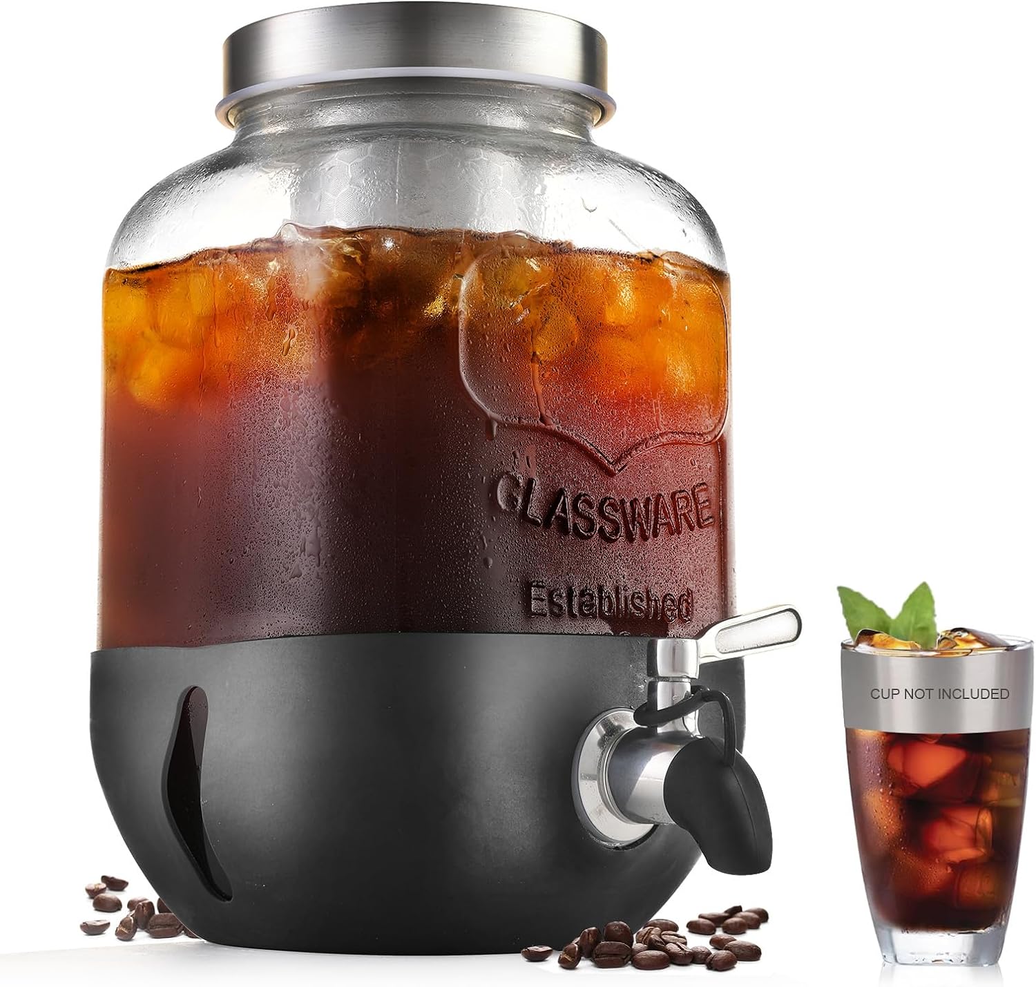 1 ガロンの水出しコーヒーメーカー (ステンレススチールフィルター付き)