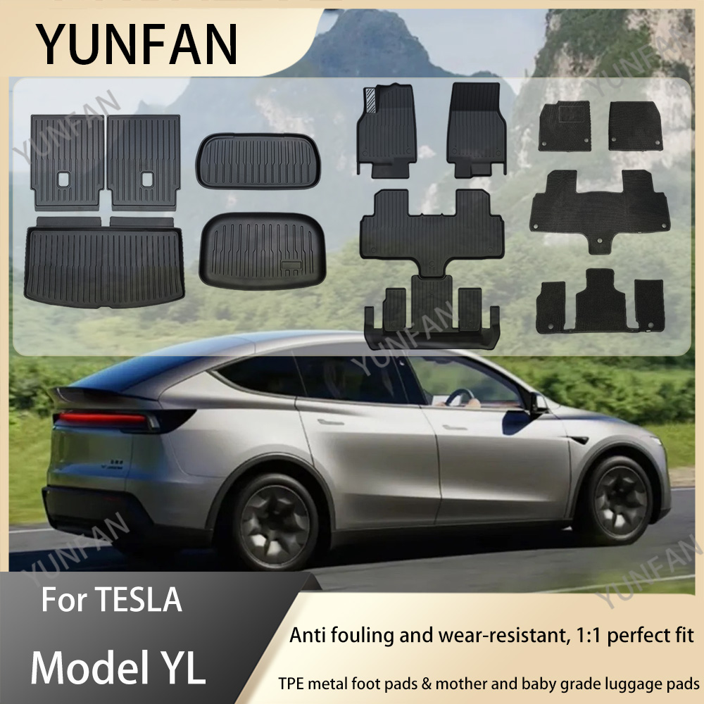 TPE フロアマット 2026 テスラモデル YL 防水耐摩耗性フットライナー全天候トランク荷物マット車のインテリアアクセサリー