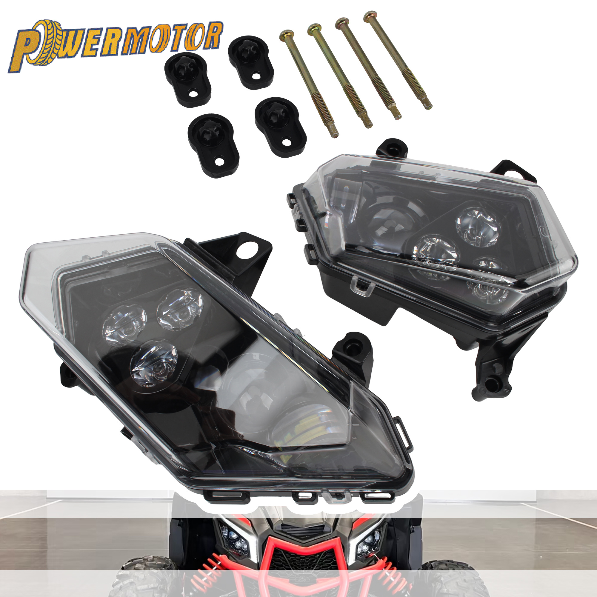 1 ペアオートバイヘッドライトアセンブリ Can Am マーベリック X3 Max R XDS XRS ターボ DPS 4x4 17-2021 UTV LED ヘッドランプ高低ビーム