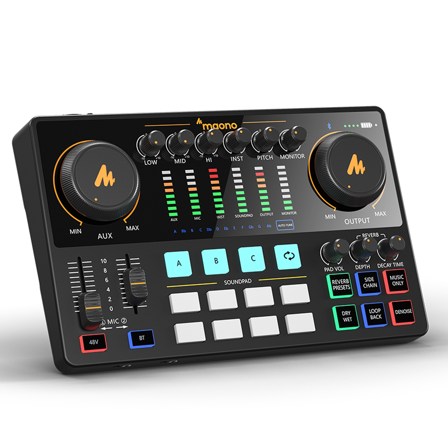 Maonocaster AME2 サウンドカード Maonocaster オーディオ インターフェイス ポッドキャスト機器スタジオ オールインワン ミキサー ライブ ストリーミング、ギター、PC 用