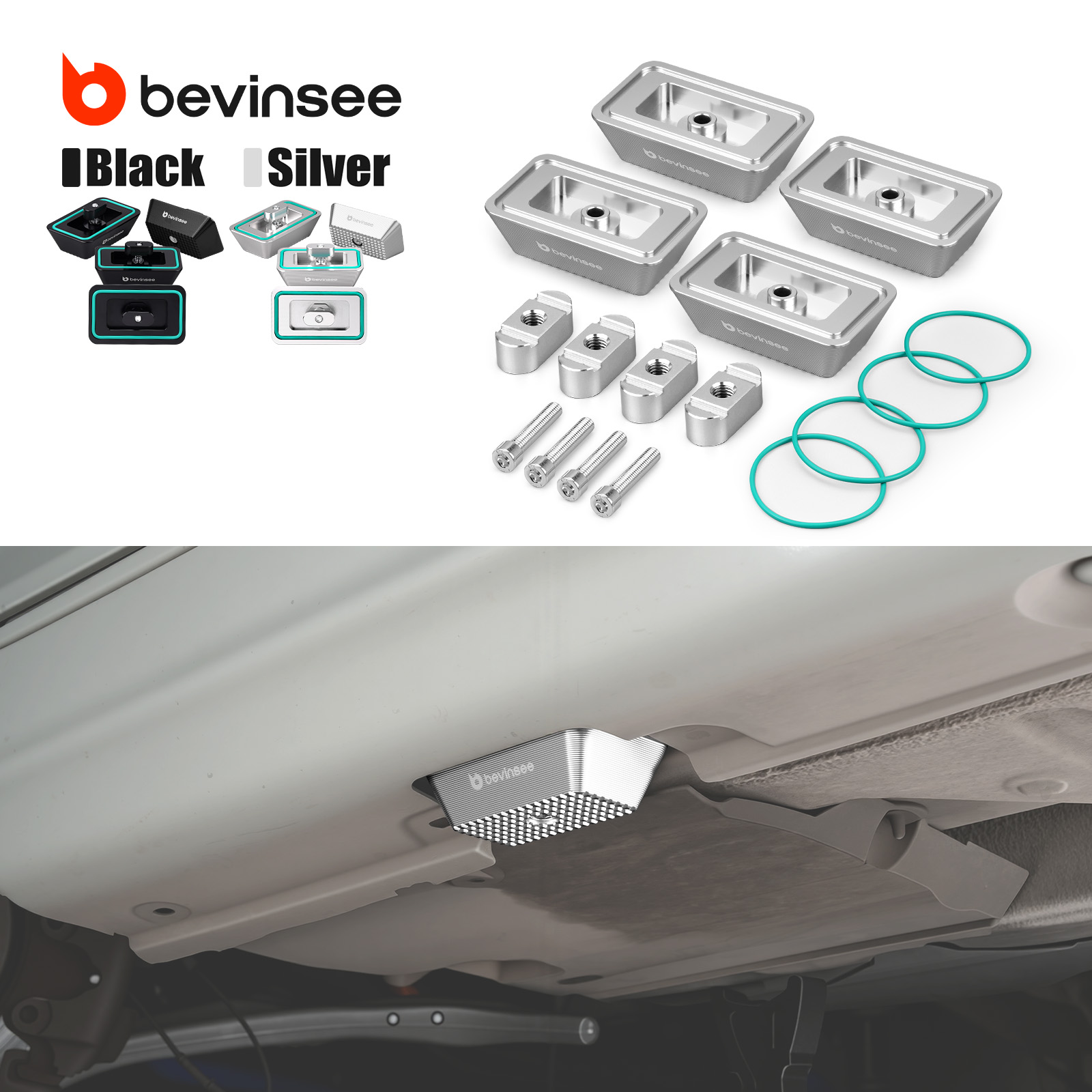 BEVINSEE アルミジャックパッドセット BMW E46 X3 E83 Z4 E86 E85 E89 交換 51 71 7 065 919