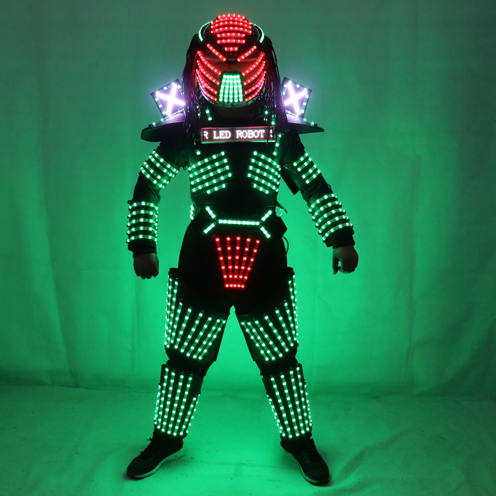 LED ロボット衣装服 LED ライト発光ステージダンスパフォーマンスショードレスナイトクラブ用