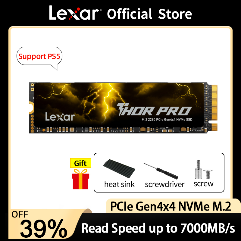 Lexar NEW THOR PRO SSD NVME M2 7000MB/s 512GB 1TB 2TB 4TB M.2 2280 PCIe 4.0 ハードドライブディスク内蔵ソリッドステート PlayStation 5