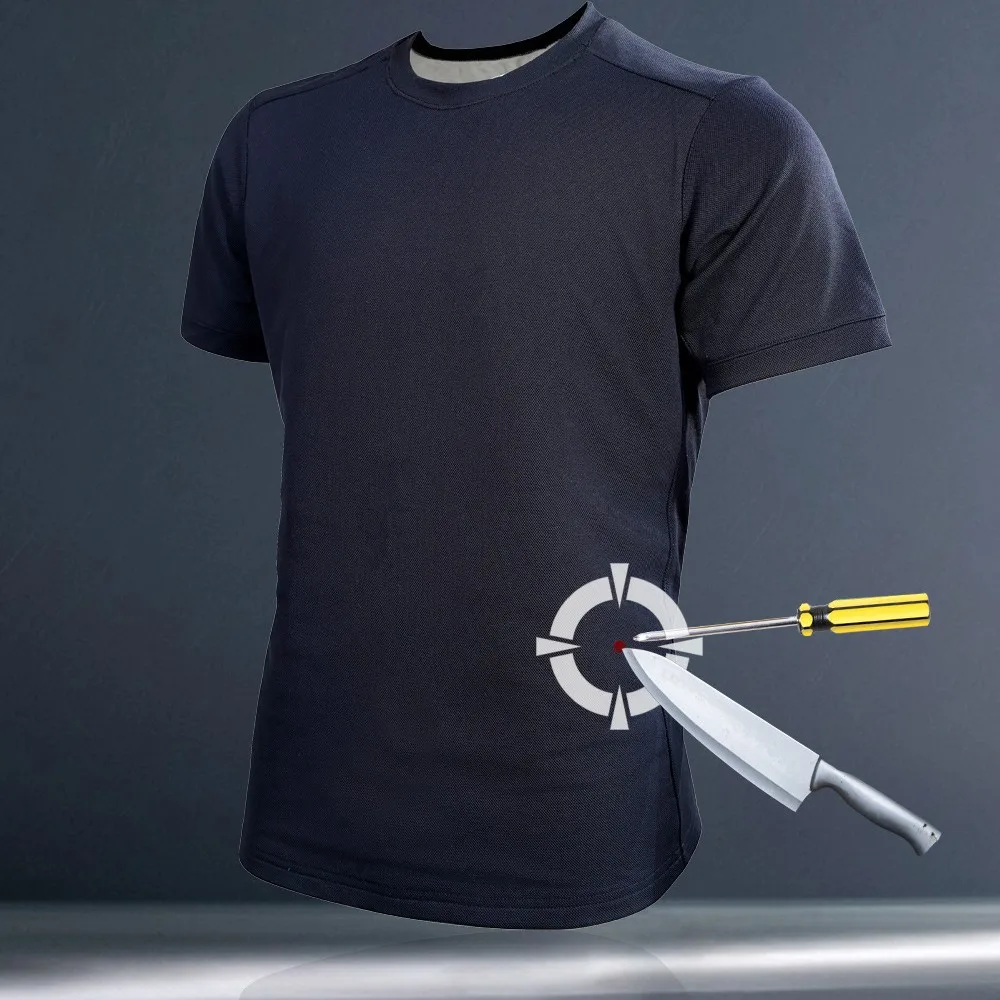 耐久性のあるソフトで柔軟な防刺服 軽量防刃 T シャツ ベスト 暴動防止カット 吸汗性安全服