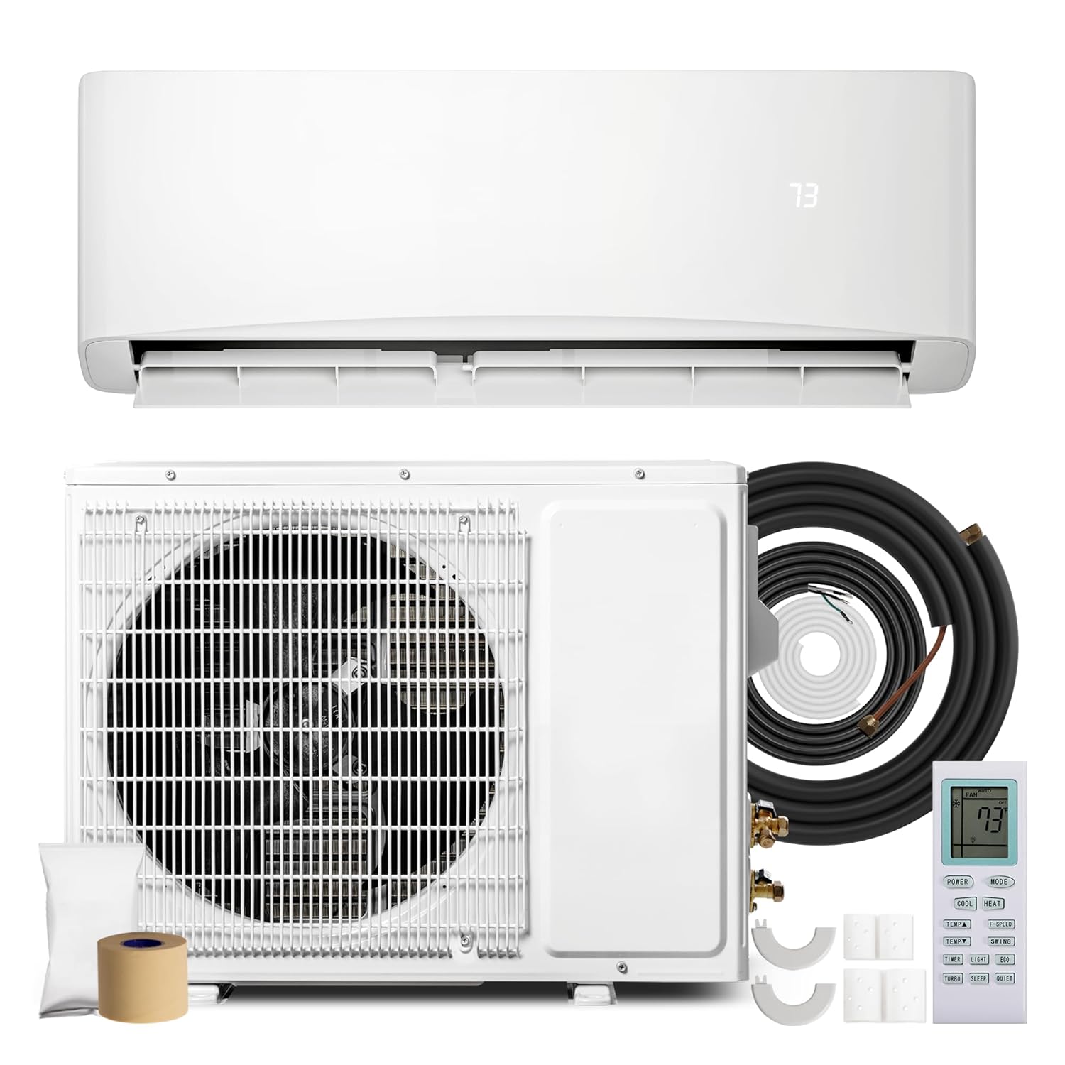 12000 BTU ミニ スプリット エアコン、17 SEER2 230V エネルギー効率の高い AC インバーター エアコン