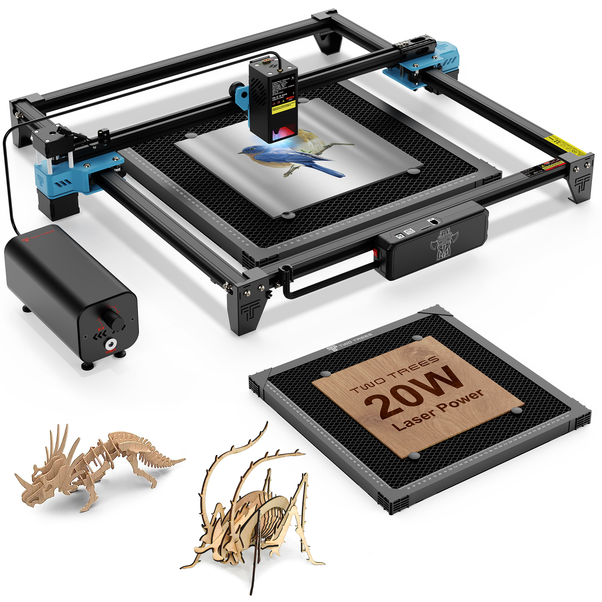 Twotrees TTS-20 プロ金属レーザー彫刻機サポートオフライン制御リミットスイッチレーザーカッター付き 130 ワットレーザー彫刻機