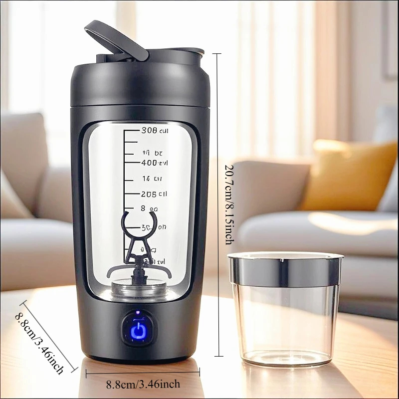 650 ミリリットル電動プロテインシェーカーカップ粉末保存容器ミキサーカップジムスポーツウォーターボトルワイヤー泡立て器ボールドリンクウェア付き