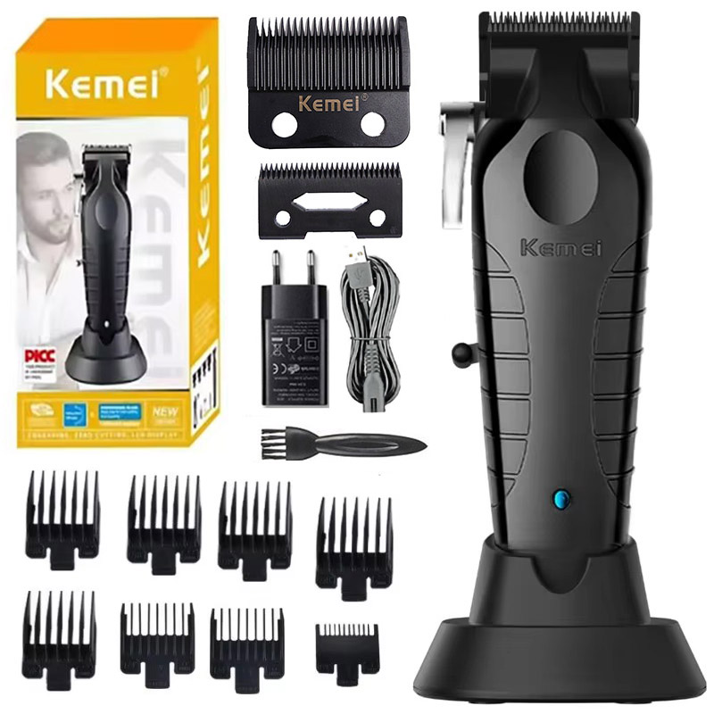 Kemei プロフェッショナルバリカン男性のための調整可能なひげ電気バリカン充電式ヘア切断機理髪ツール