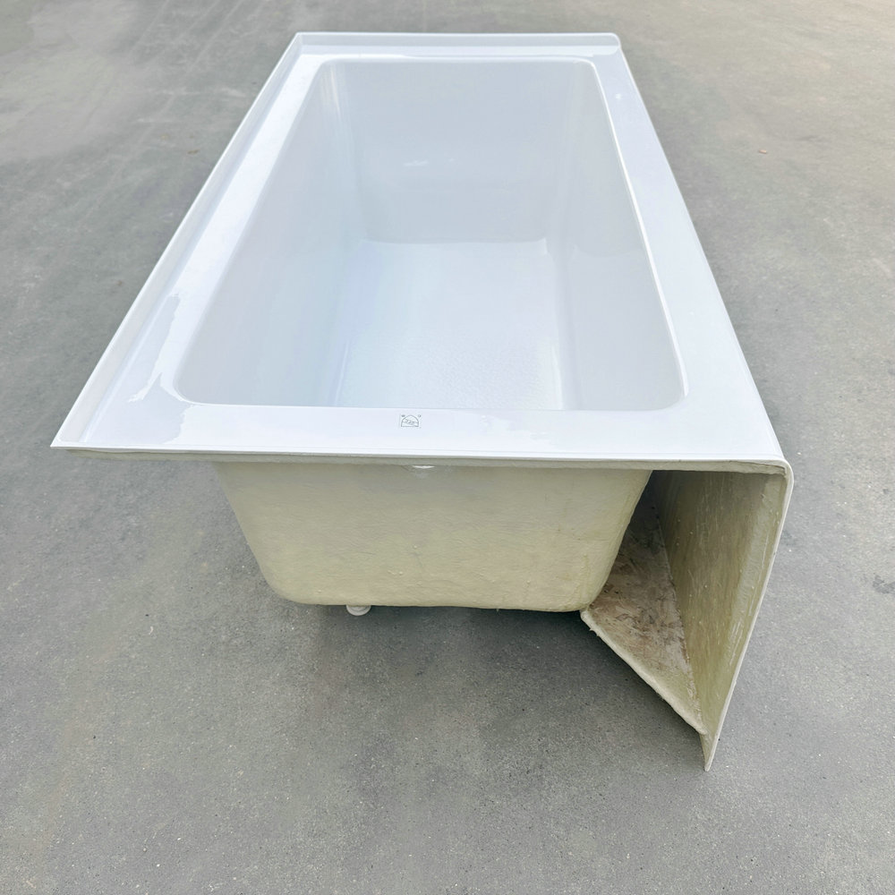 CUPC 60x30x22 アルコーブアクリル一体型バスルーム浴槽白長方形浸漬浴槽水切りバスルーム