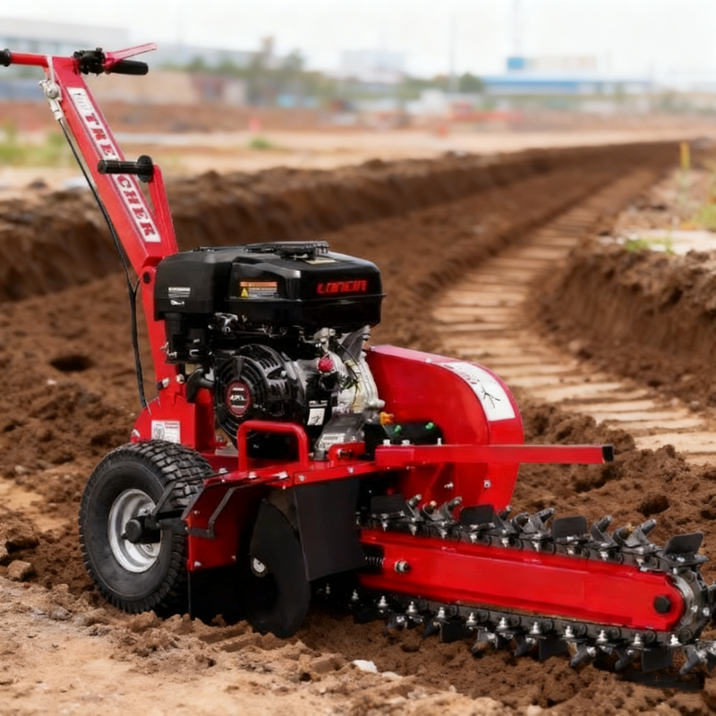 カスタマイズされた溝掘り機 7/15HP 最大深さ 600 ミリメートル EPA EU5 ポータブルウォーキング 600 ミリメートル Zanjadora Biocipcatore ミニチェーントレンチャー