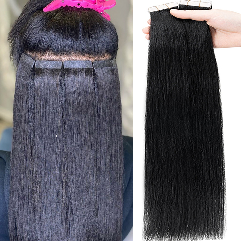 テープでヘアエクステンション人毛 16-26 インチシームレスな目に見えないスキン横糸レミー両面接着剤人毛 50 グラム/パック